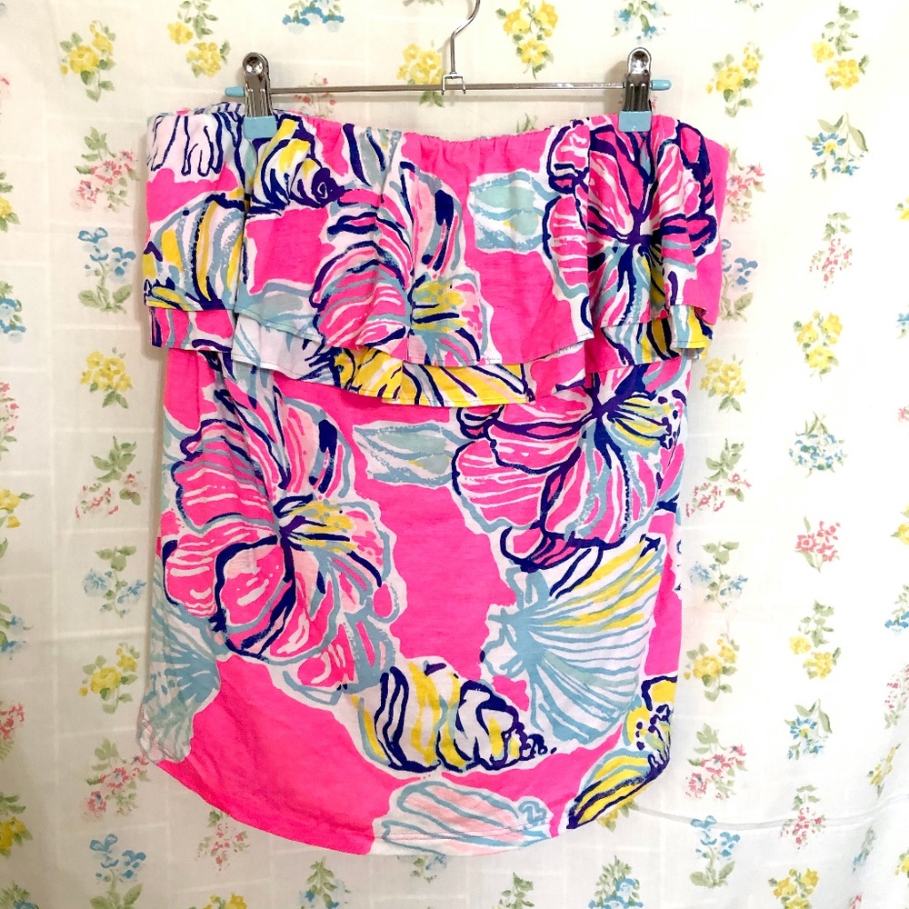 XL Lilly Pulitzer Rilo Tube Top Swept by the Tides